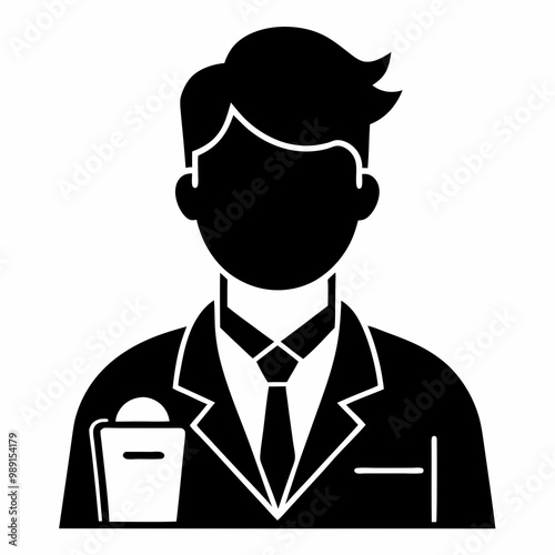 Journalist Black Vector silhouette