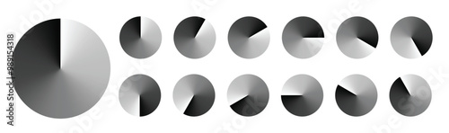 Flat Vector Set of Loading Icons, Progress Bars, Circular Buffer Loaders for UI, All Keyframes Frames Preloader for 12FPS Animation GIFs
