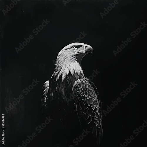 minimalist black and white eagle vector