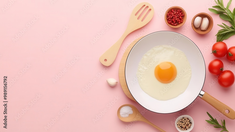 Home cooking flat design top view meal animation colored pastel Home cooking flat design top view meal animation colored pastel