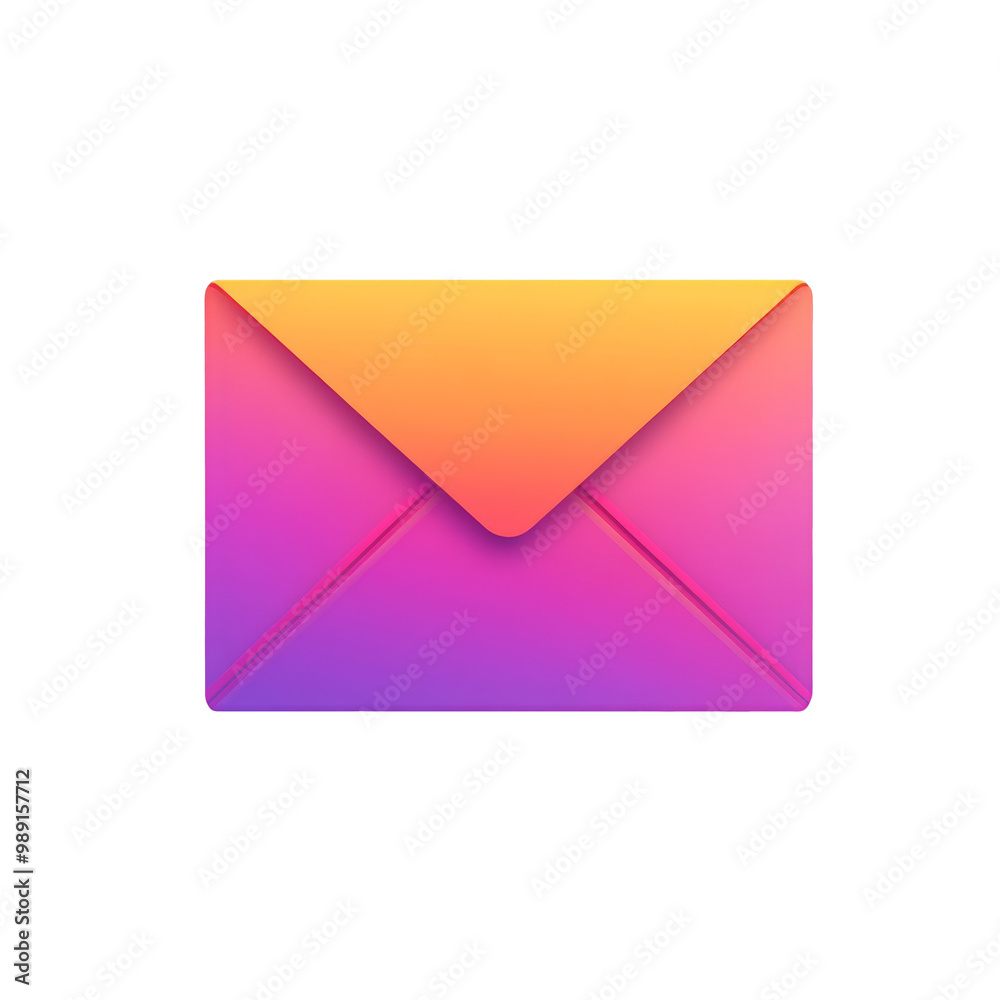 Modern gradient envelope design in vibrant colors transparent Modern gradient envelope design in vibrant colors transparent