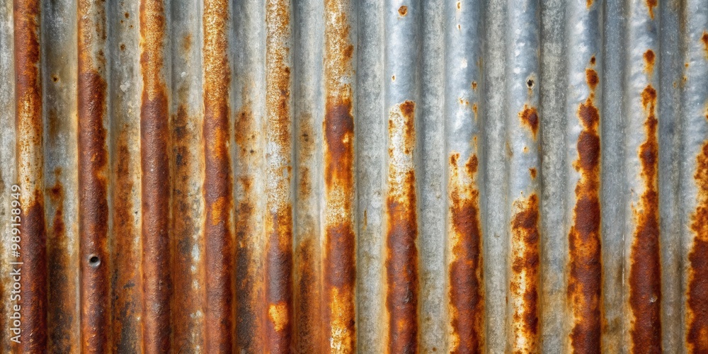 Dirty and rusted galvanized iron plate texture with natural wear and tear
