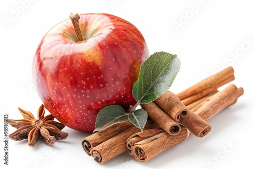 A fresh cinnamon apple isolated on white