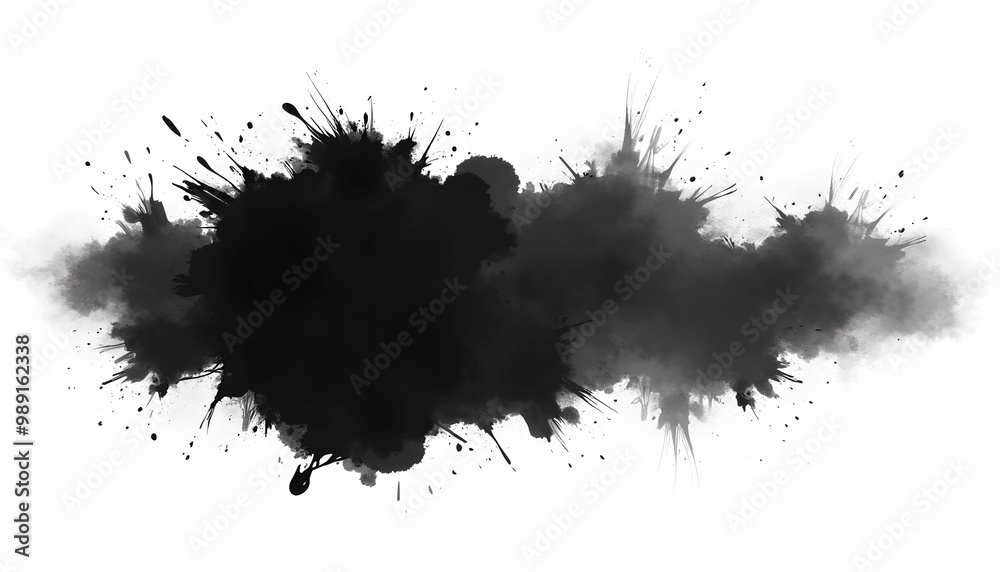 black ink paint splash white background black ink paint splash white background