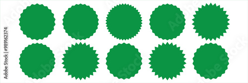 Set of black price sticker, sale or discount sticker, sunburst badges icon. Star shape with different number of rays. Special offer price tag. Starbrust collection. Isolated on white background