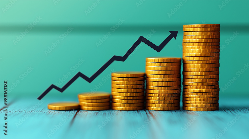Conceptual of Gold Investment success . stack of golden coin. Conceptual of Gold Investment success . stack of golden coin.