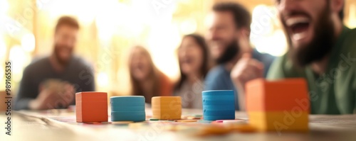 Friends Enjoying Laughter Around a Board Game