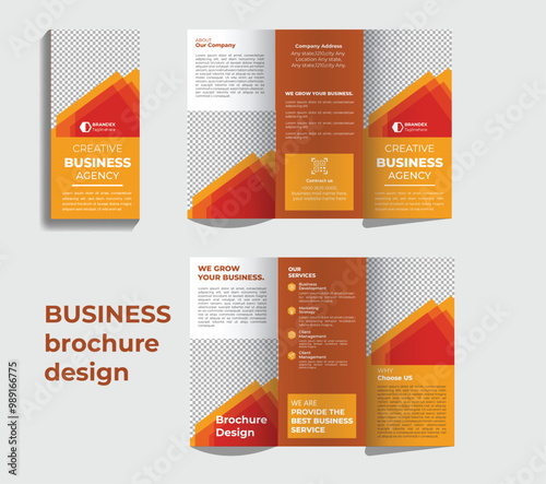 trifold brochure,  business marketing brochure design. photo