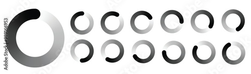 Vector Loading Icons for Website Interface, Cyclic Progress Bars, All Keyframes Frames Buffer Preloader, Ready for Animation GIFs at 12FPS