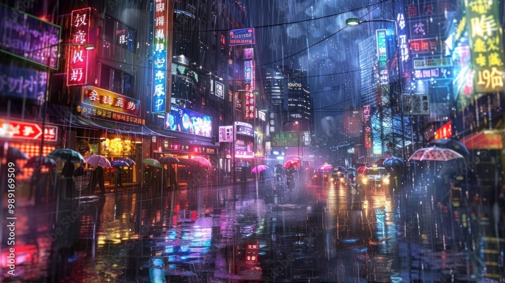 Rainy Night in Neon City Rainy Night in Neon City