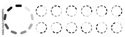 Vector Loading Icons, Circular Loaders, Buffer Progress Bars for Download Upload, All Keyframes Frames Preloader, Ideal for GIF Animations 12FPS