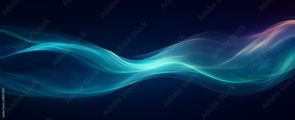 Fototapeta premium Abstract Blue Teal Wave Background