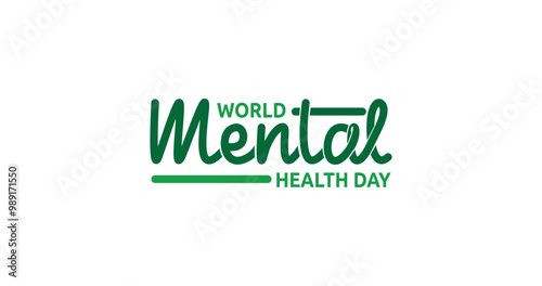 World Mental Health Day Handwritten Calligraphy Design Vector: Ideal for Promoting Awareness, Creating Educational Materials, Inspiring Social Media Posts, and Designing Supportive Wellness Campaigns