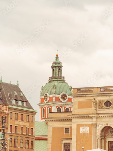 Riddarholmen Church Dome and Nearby Buildings in Stockholm photo