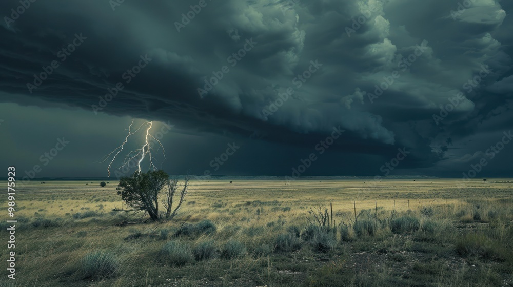 Fototapeta premium Lightning Strike in a Field