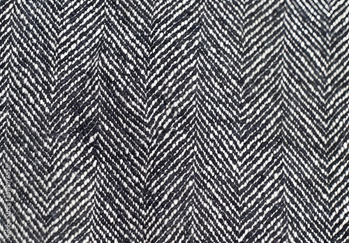 Black and White Herringbone Fabric Texture