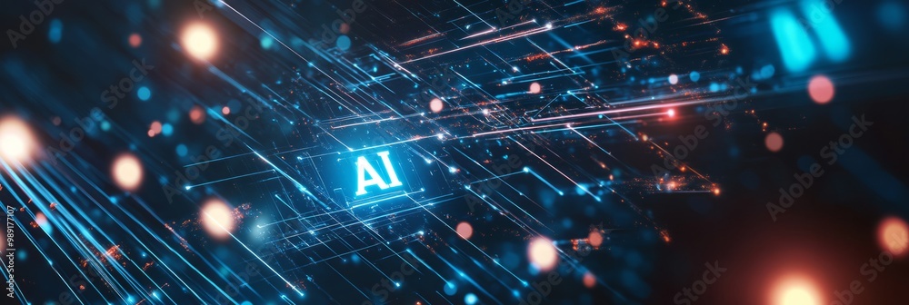 Obraz premium AI futuristic technology background vector.