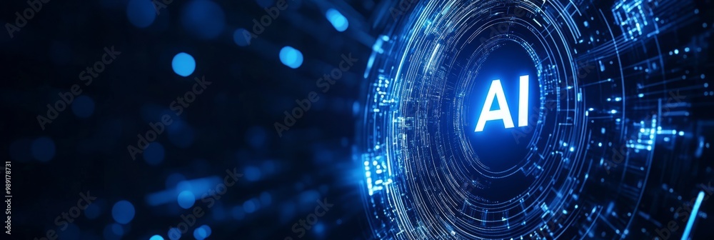 AI futuristic technology background vector. AI futuristic technology background vector.