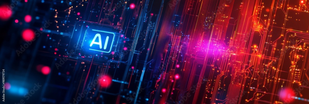 AI futuristic technology background vector. 