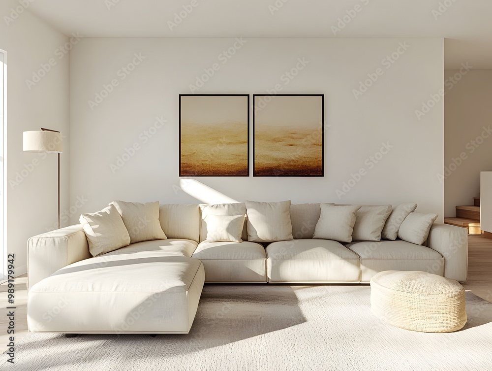 Cozy and Inviting Modern Living Room with a Large Comfortable Sectional Sofa Minimalist Stylish Decor Bright Natural Light Illuminating the Space Cozy and Inviting Modern Living Room with a Large Comfortable Sectional Sofa Minimalist Stylish Decor Bright Natural Light Illuminating the Space