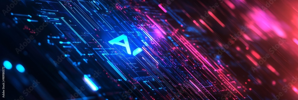 Fototapeta premium AI futuristic technology background vector. 