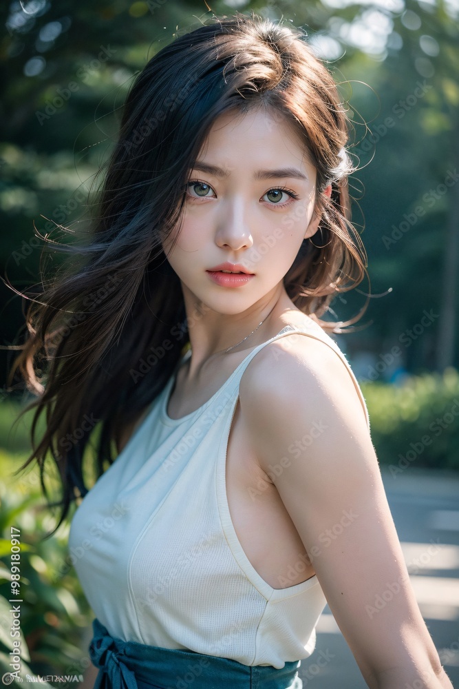 Naklejka premium beautyful girl