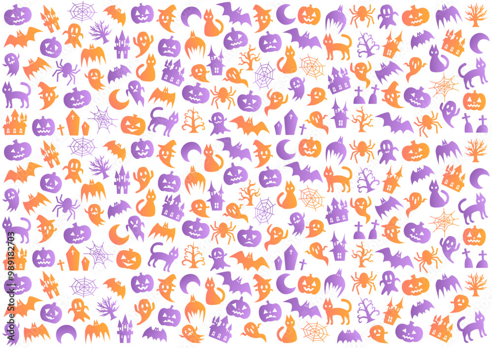 ハロウィン模様の背景イラスト ハロウィン模様の背景イラスト