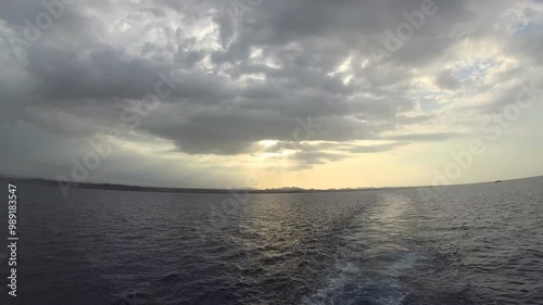 Cloudy evening at sea