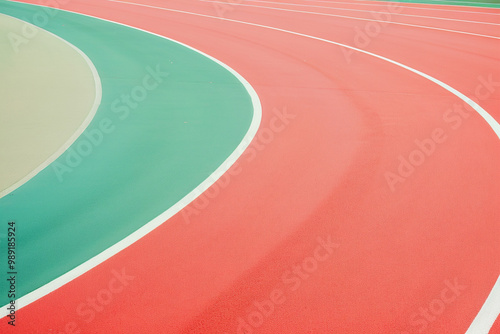 Running Track in Empty Stadium