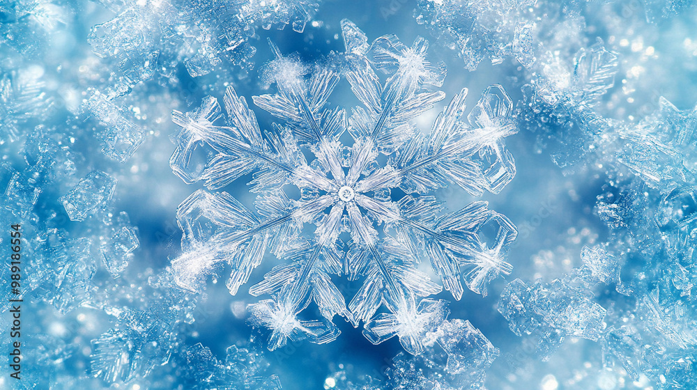 A kaleidoscope view of intricate snowflakes in a frosty blue and white color scheme.
A kaleidoscope view of intricate snowflakes in a frosty blue and white color scheme.