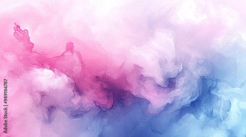 Fototapeta premium A soft abstract watercolor painting in pastel tones, smooth gradients blending together to create a soothing effect