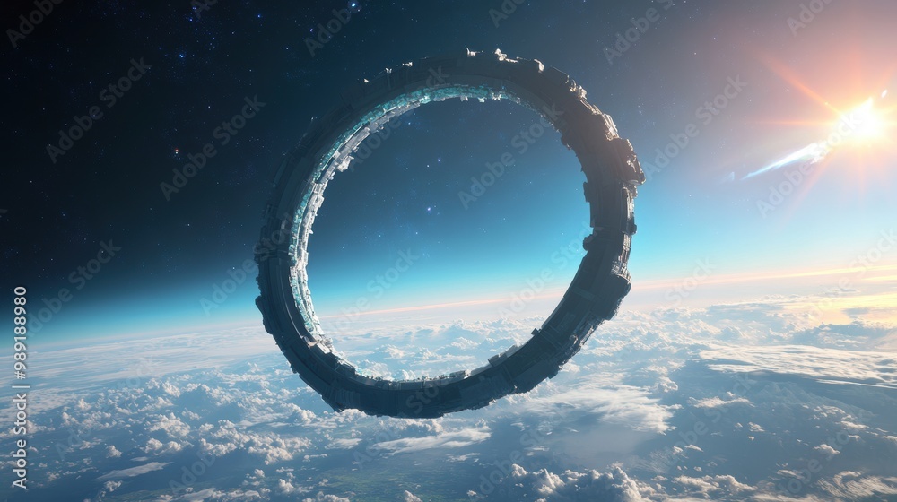 A futuristic space station orbiting Earth, a testament to human ingenuity and the possibilities of space exploration. A futuristic space station orbiting Earth, a testament to human ingenuity and the possibilities of space exploration.