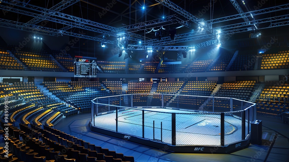 immersive 3d renderings of empty mma arenas awaiting fight night action and excitement immersive 3d renderings of empty mma arenas awaiting fight night action and excitement