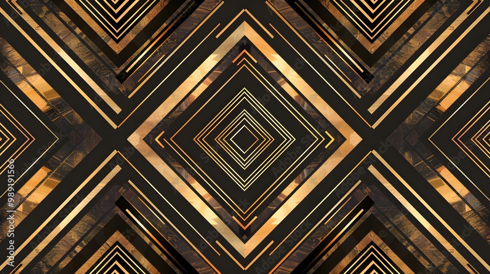 Art Deco Geometric Pattern in Black and Gold Art Deco Geometric Pattern in Black and Gold