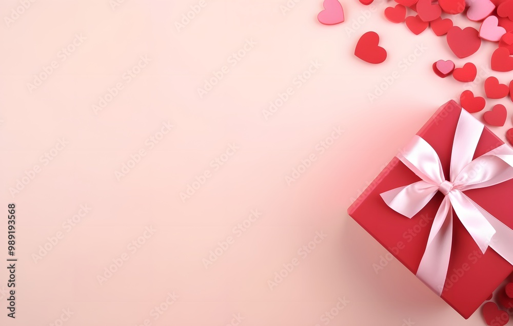 Pink Background Valentine's Day Gift Box Pink Background Valentine's Day Gift Box