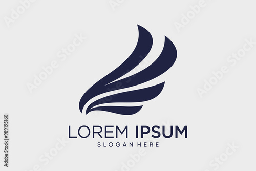 Wing logo design template with creative idea