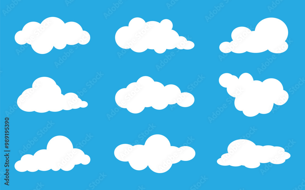 Collection of flat vector clouds Collection of flat vector clouds