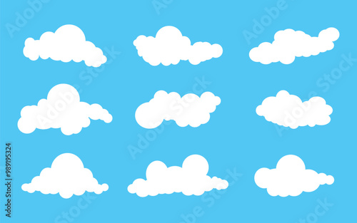 Collection of flat vector clouds