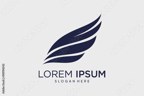 Wing logo design template with creative idea