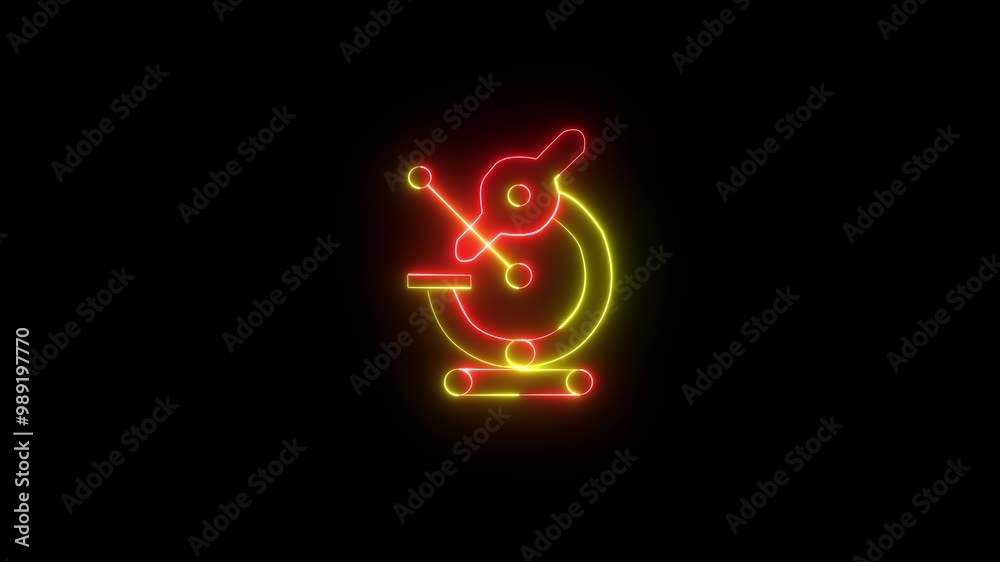 neon Close-up of a microscope's lenses, symbolizing research and scientific discovery. neon Close-up of a microscope's lenses, symbolizing research and scientific discovery.