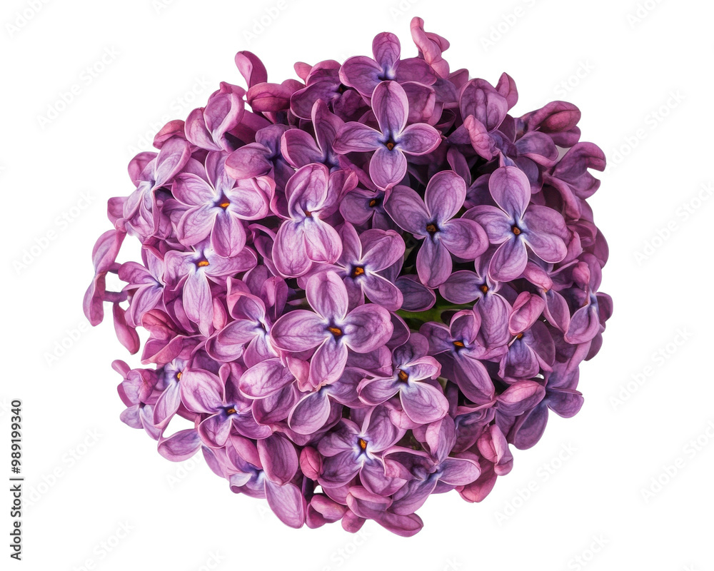 Obraz premium Vibrant bunch of lilac flowers on a clear background. transparent background