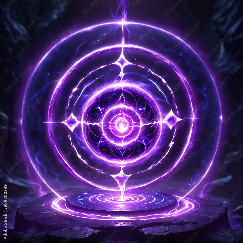 A mystical purple energy portal with swirling patterns. A mystical purple energy portal with swirling patterns.