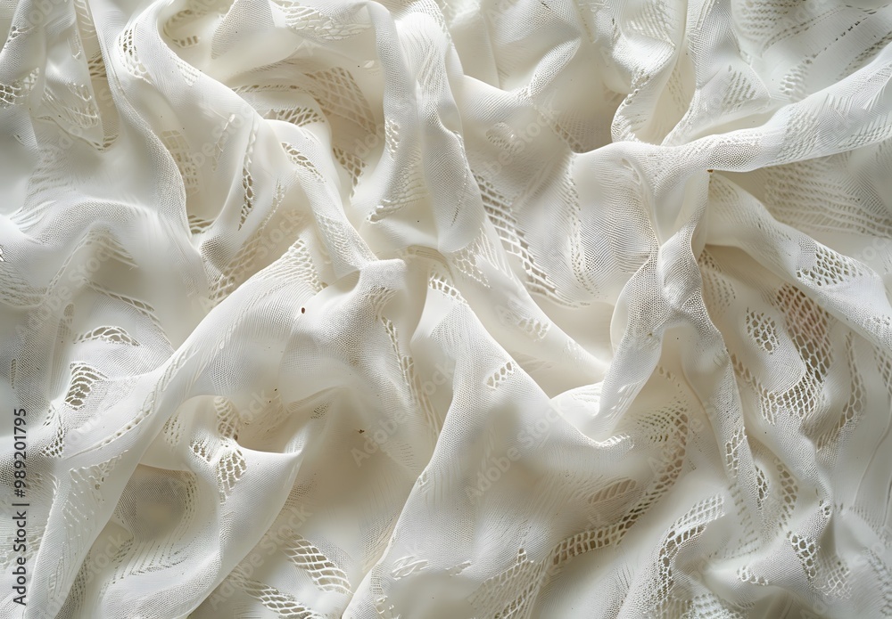 White Fabric Texture with Delicate Folds White Fabric Texture with Delicate Folds