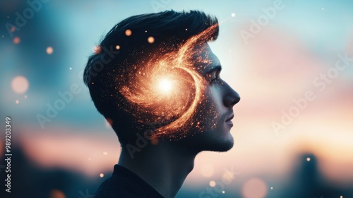 An abstract image of a person with a luminous aura, symbolizing their inner strength and spiritual connection.