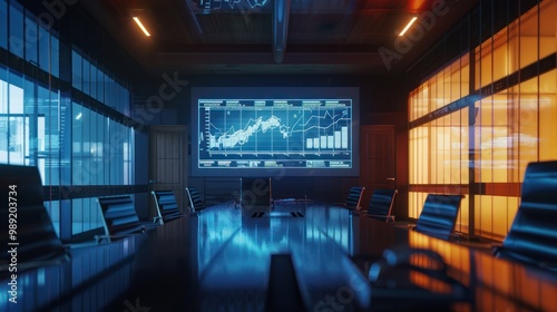 Conference Room with Data Visualization