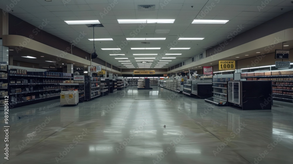 Fototapeta premium Empty Supermarket Aisle