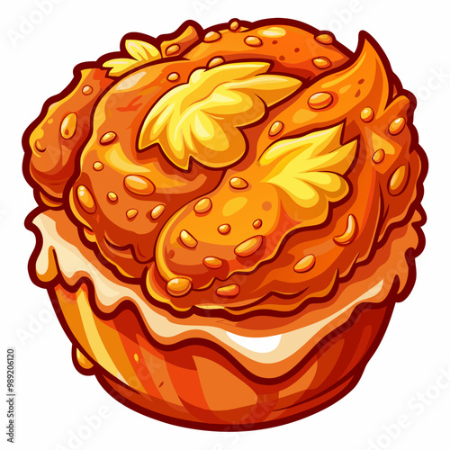 Hot and Crispy Chicken Drumstick Cartoon Food Graphic Design