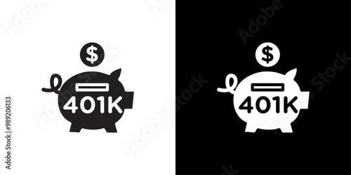 401k retirement savings icon Isolated flat vector in outline