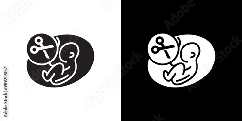 Abortion of fetus icon Isolated flat vector in outline
