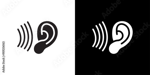 Active listening icon Isolated flat vector in outline